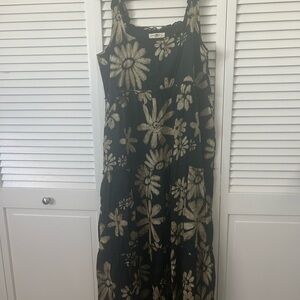 NATURAL LIFE Black and Gold Floral Maxi Dress